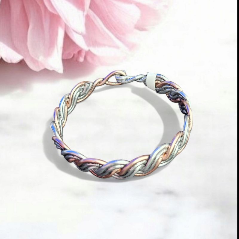 Silver Braided Bangle 