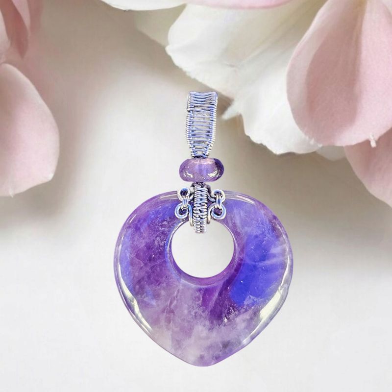 Amethyst, Heart Pendant