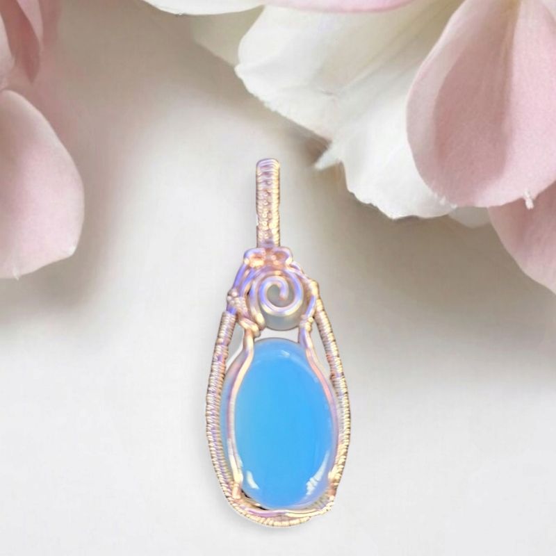 Moonstone, Silver &amp; Rose Gold Pendant