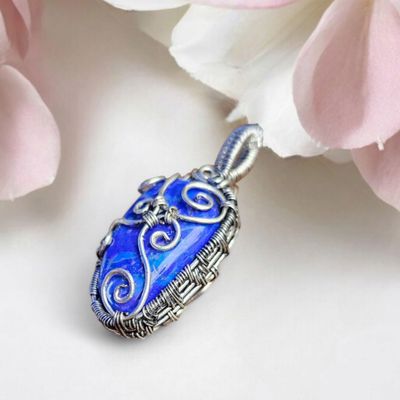 Purple Howlite, Silver Pendant