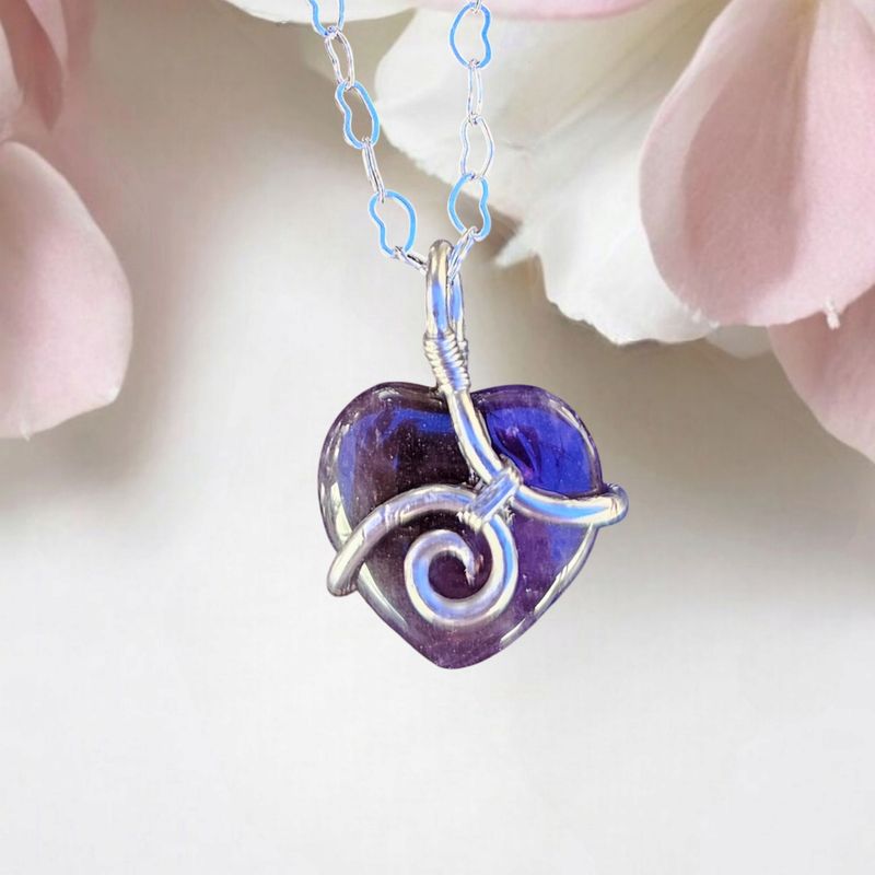 Amethyst, Heart Pendant