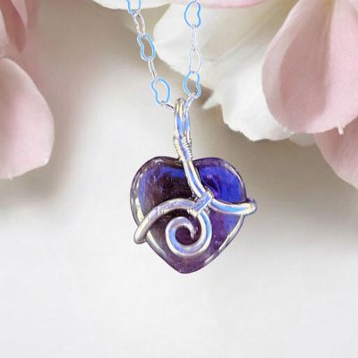 Amethyst, Heart Pendant