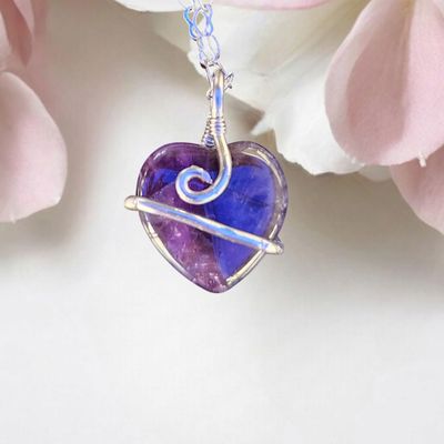Amethyst, Heart Pendant