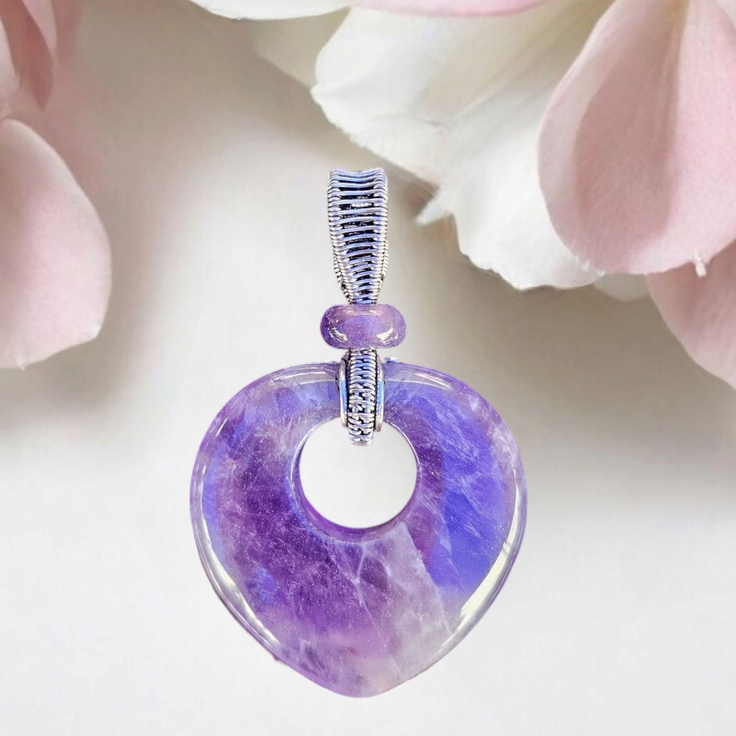 Amethyst, Heart Pendant