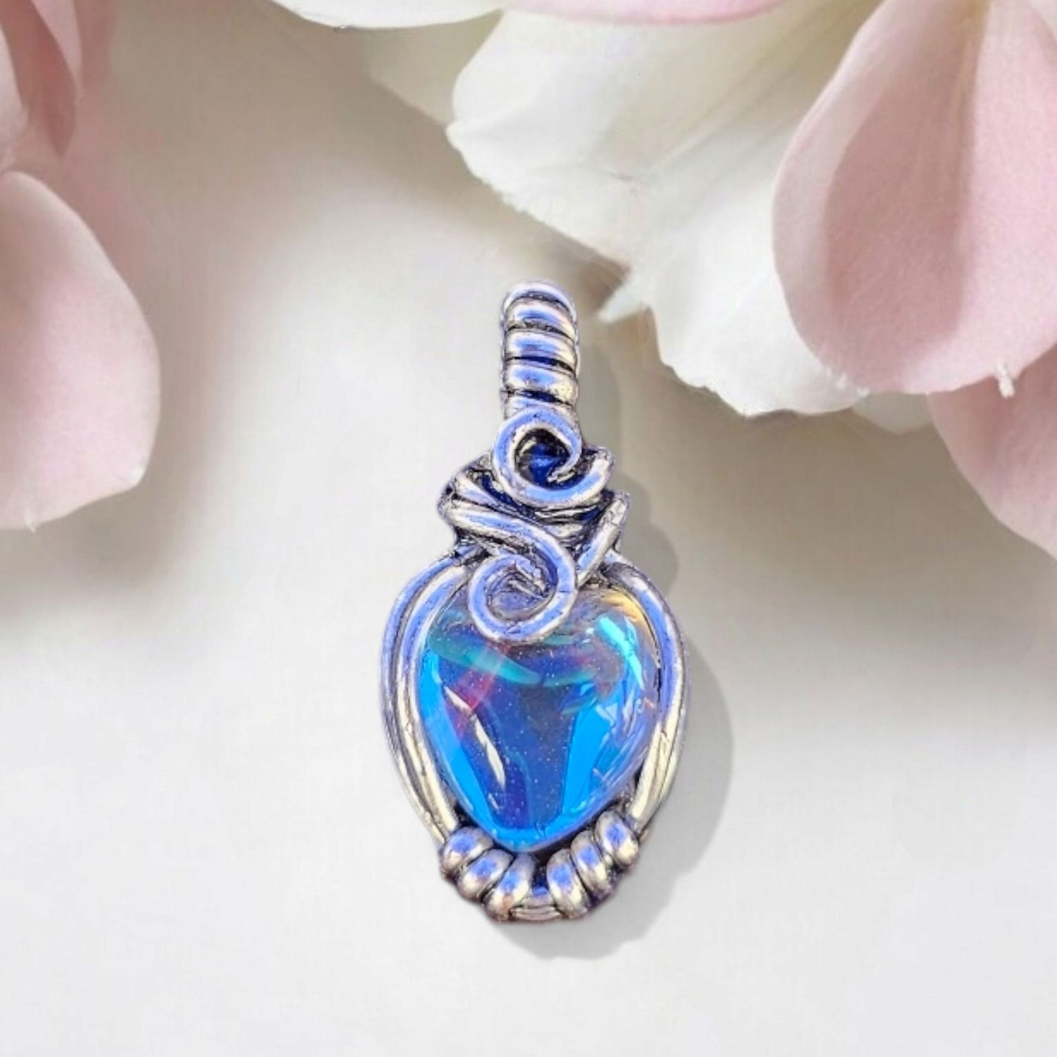 Blue Moonstone, Silver Pendant