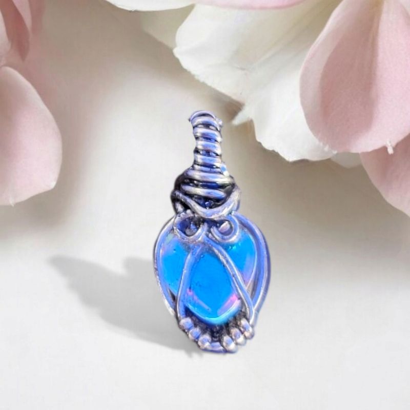 Blue Moonstone, Silver Pendant