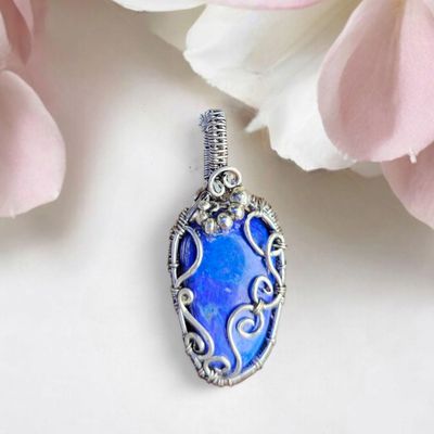 Purple Howlite, Silver Pendant