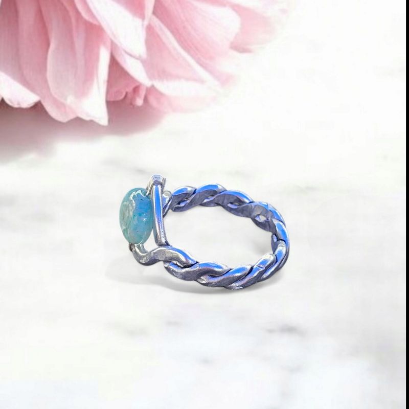Amazonite Braided Adjustable Ring