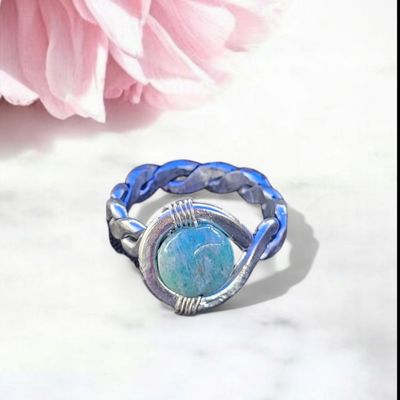 Amazonite Braided Adjustable Ring