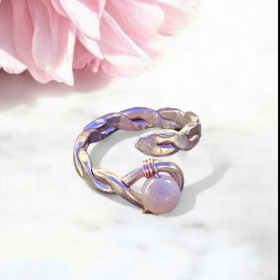 Rhodonite, Rose Gold Adjustable Ring