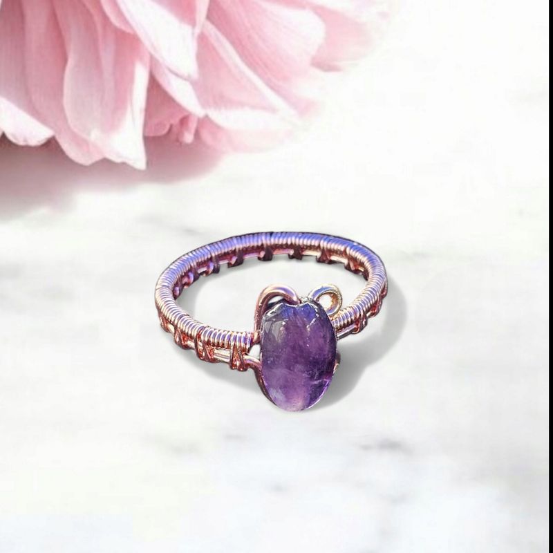 Rhodonite, Rose Gold Adjustable Ring