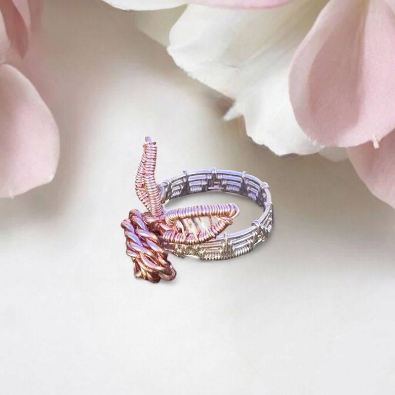 'Rose' Rose Gold &amp; Silver Adjustable Ring