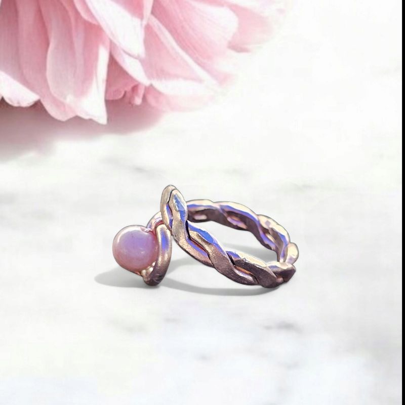 Rhodonite, Rose Gold Adjustable Ring
