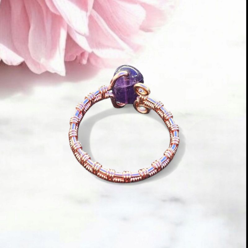 Rhodonite, Rose Gold Adjustable Ring