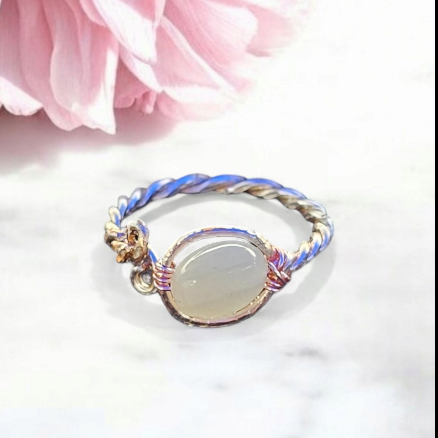 Rose Quartz, Adjustable Ring
