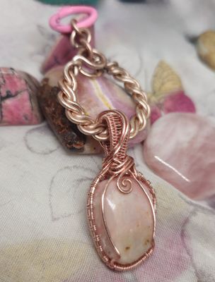 Pink Opal, Rose Gold charm