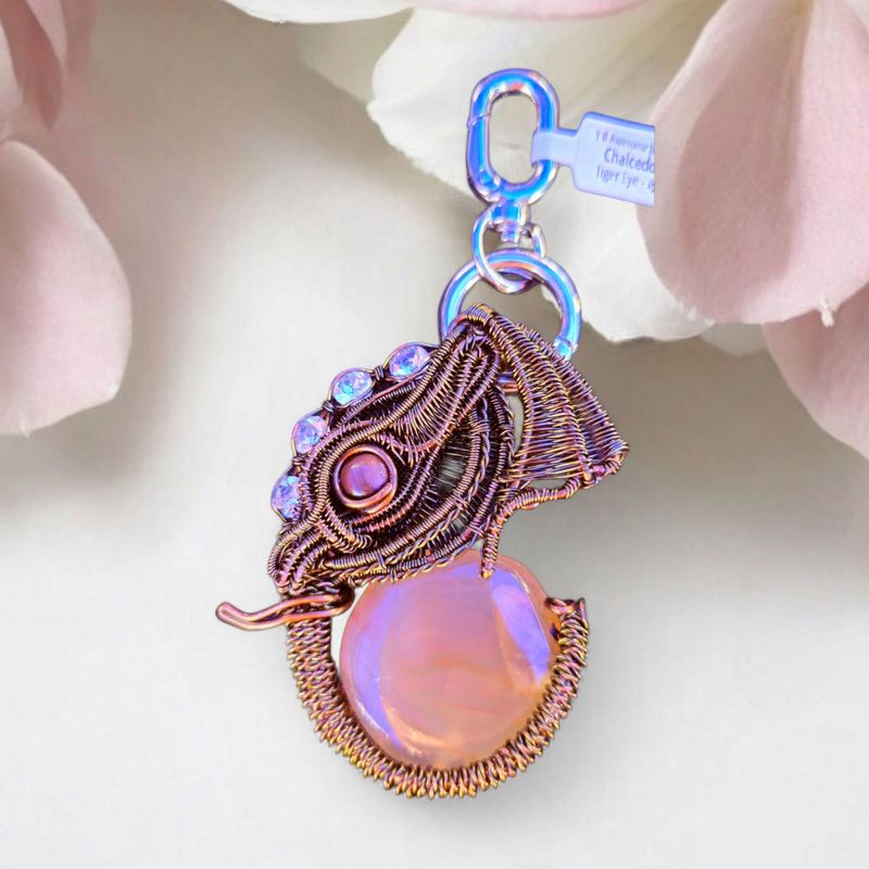 Chalcedony &amp; Tiger Eye &#39;Elephant&#39; Charm/Pendant