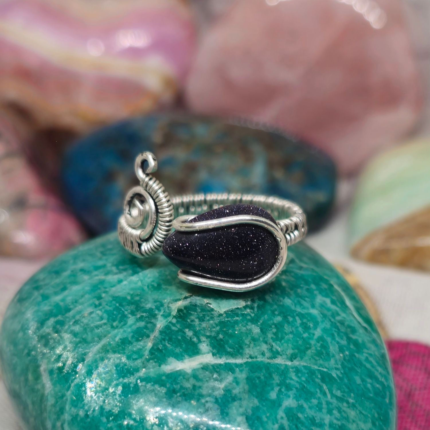 Gold Stone Adjustable Ring