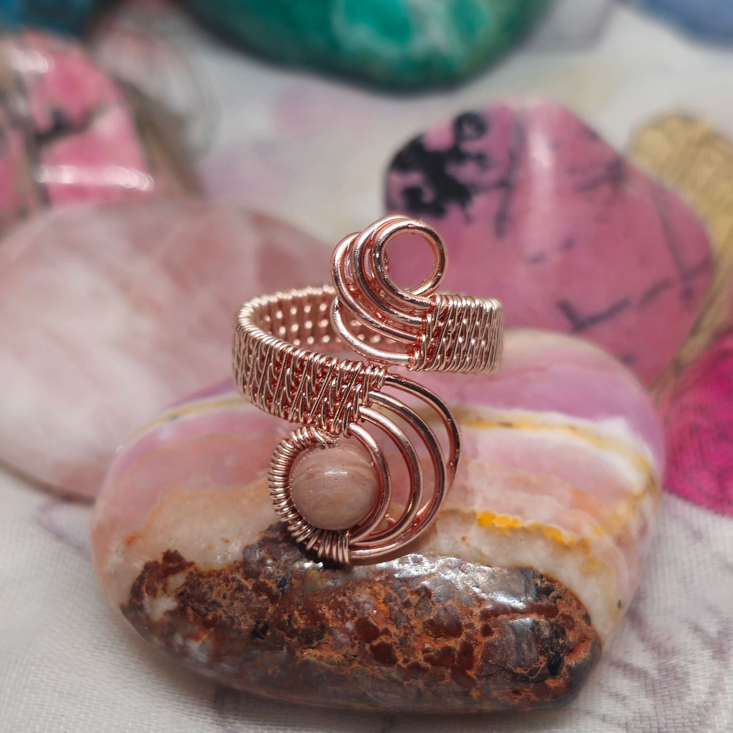 Rhodonite Adjustable Ring