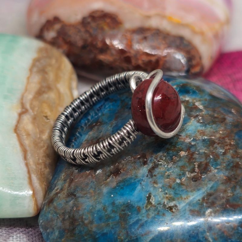 Carnelian Agate Adjustable Ring