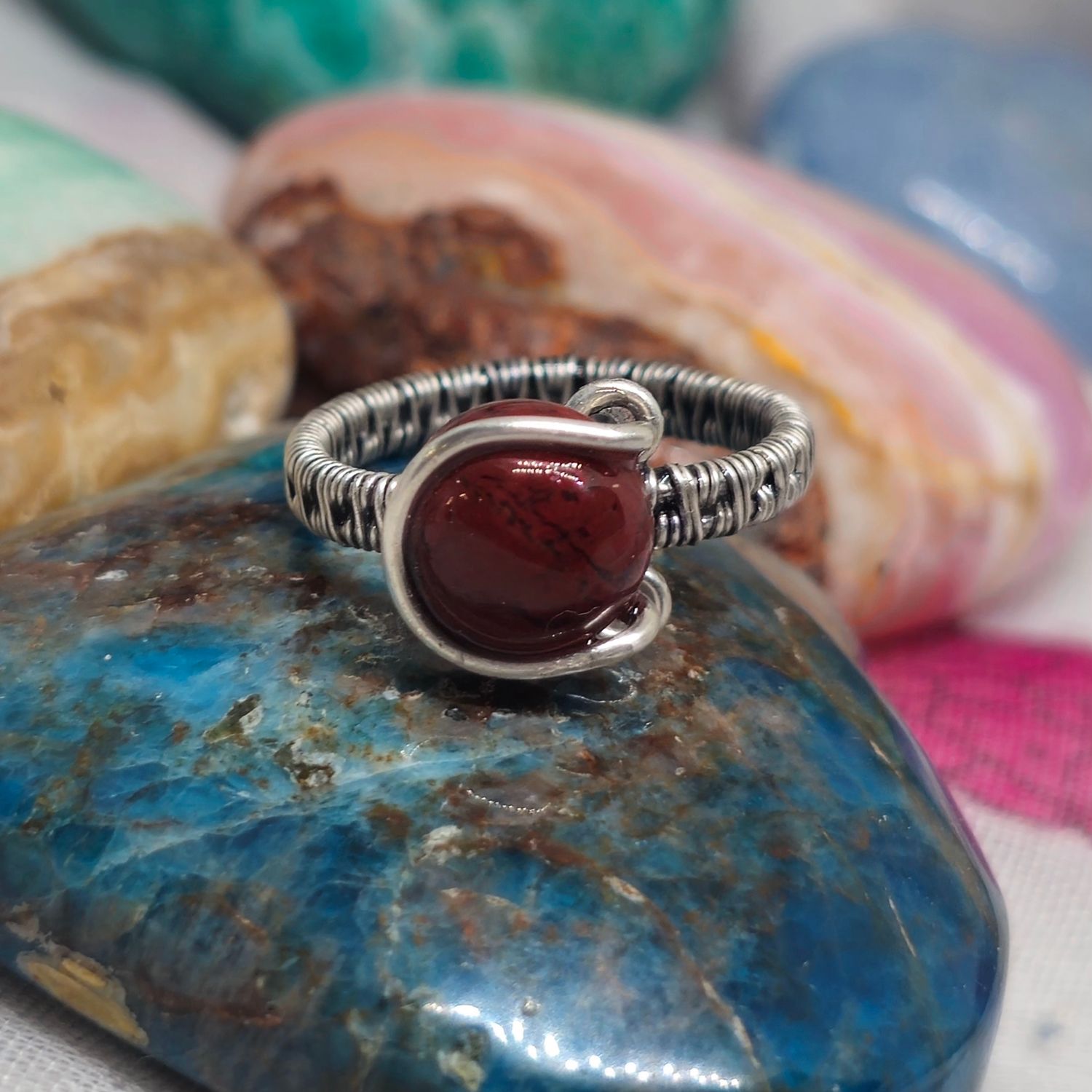 Carnelian Agate Adjustable Ring