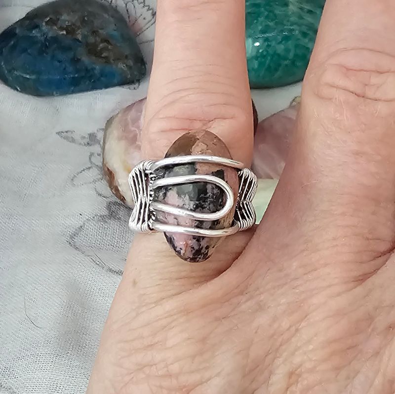 Rhodonite Adjustable Ring