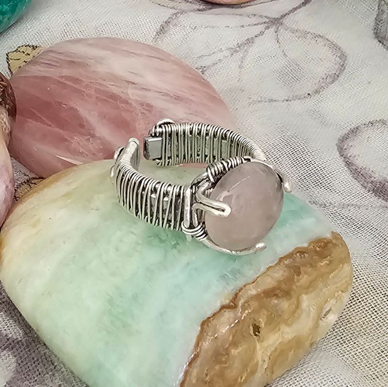 Rose Quartz Adjustable Ring