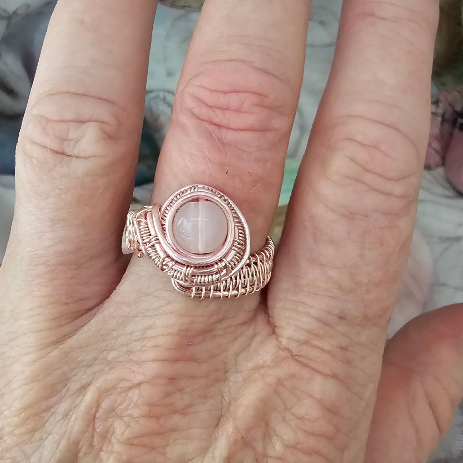 Rose Quartz Adjustable Ring