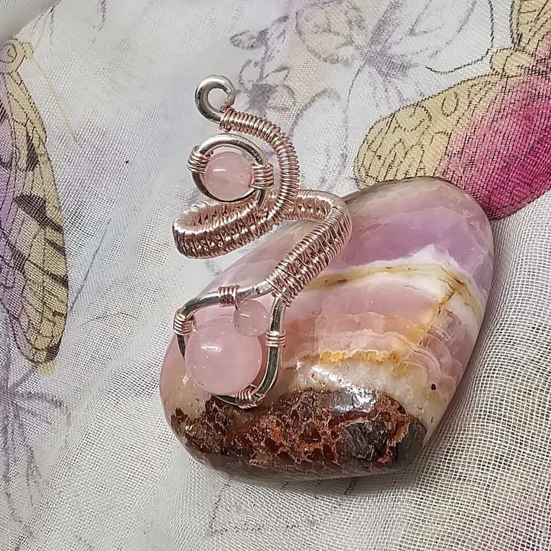 Rose Quartz, Rose Gold Adjustable Ring