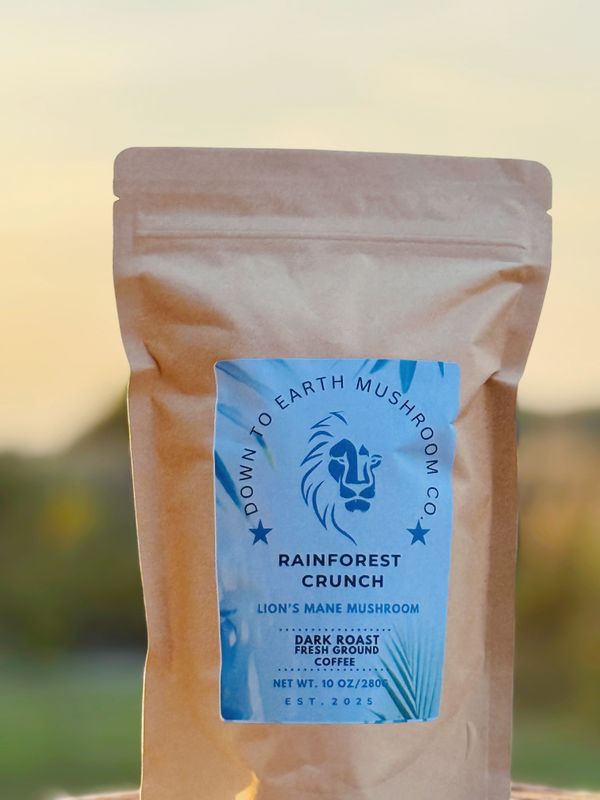 Rainforest Crunch Lion’s Mane Dark Roast Coffee