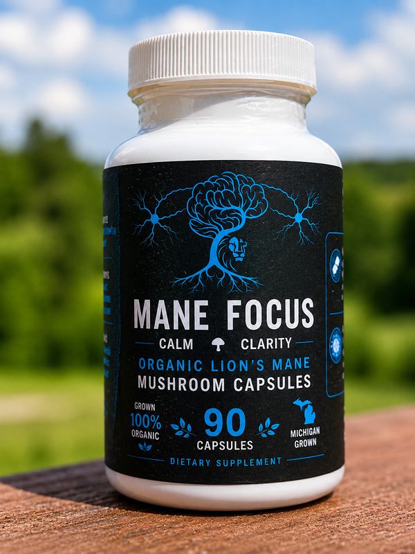 Mane Focus Lion’s Mane Mushroom Capsules -30 Day supply