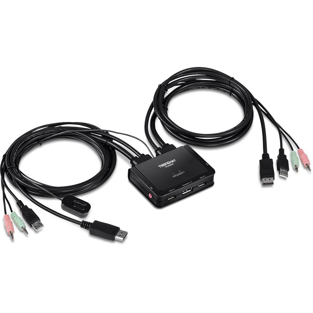 Trendnet TK-220DPI KVM switch Black (2-PORT 4K DISPLAYPORT KVM - SWITCH)