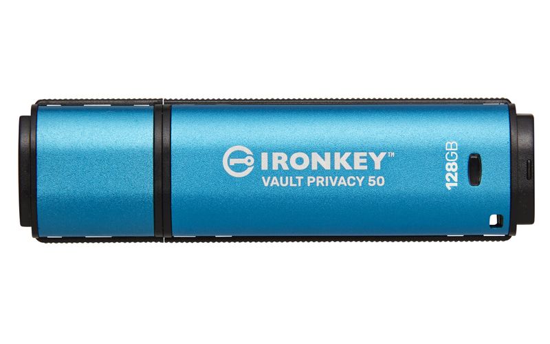 Kingston Technology IronKey 128GB Vault Privacy 50 AES-256 Encrypted  FIPS 19...