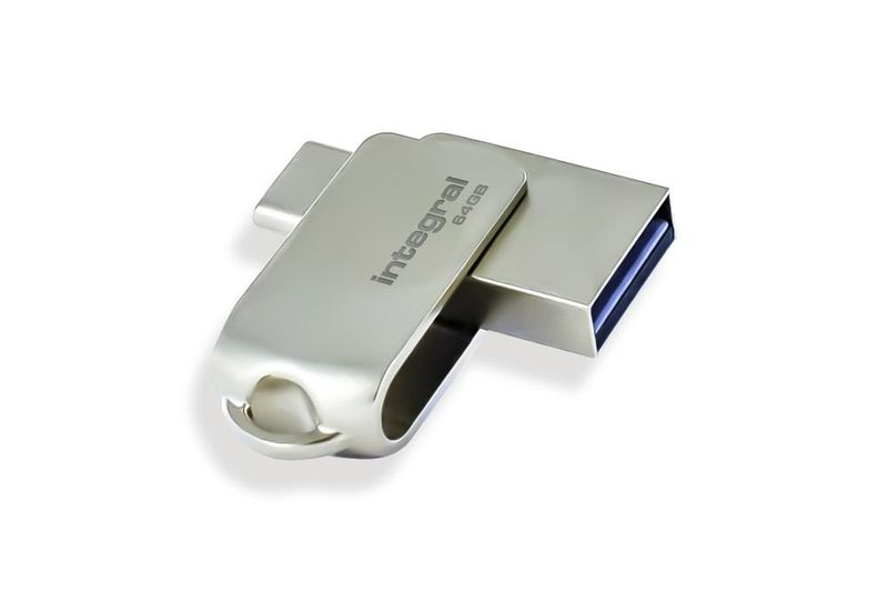 Integral 64GB 360-C Dual USB-C & USB 3.0 USB flash drive USB Type-A / USB Typ...