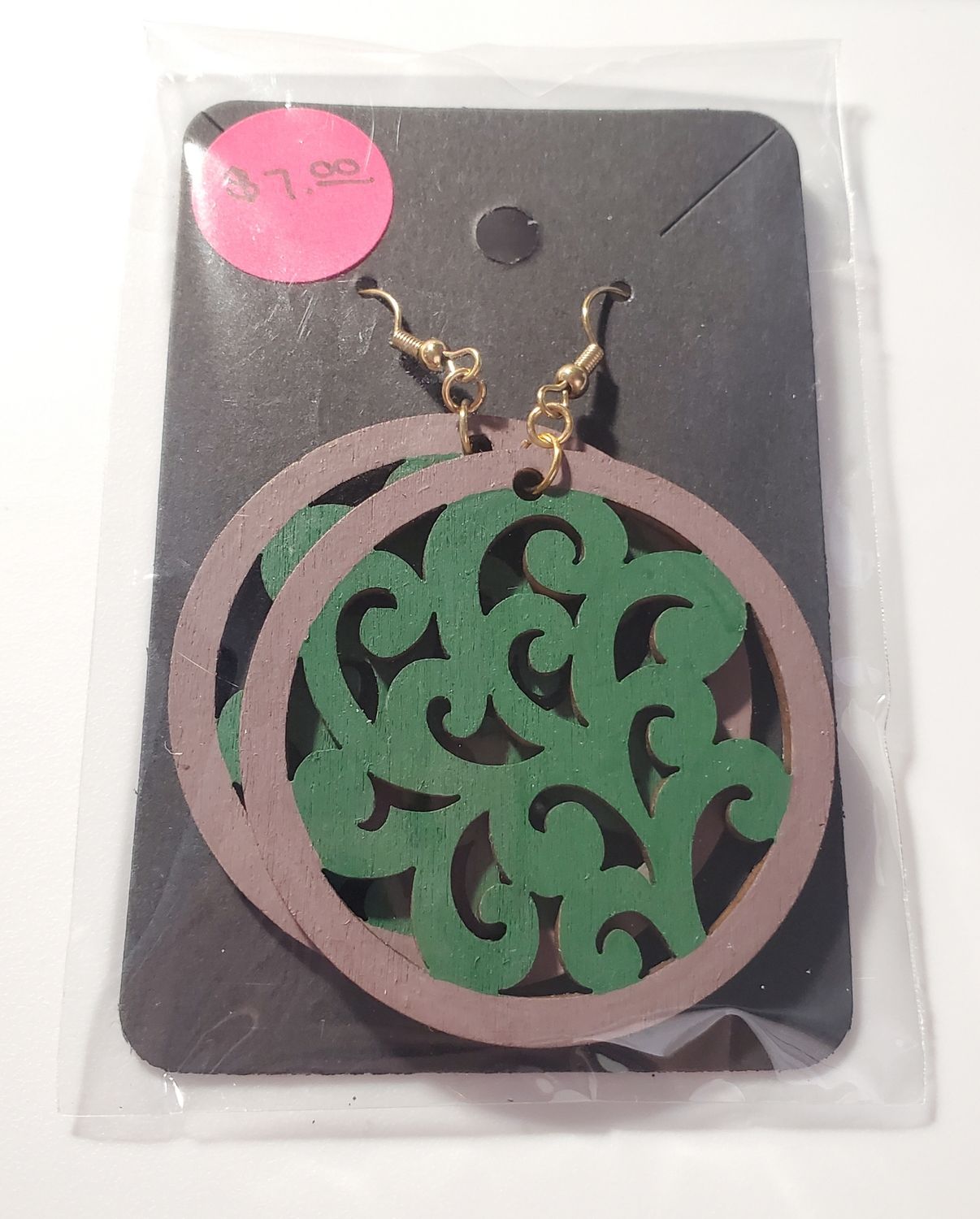 Woodsy Whimsical Painted Wood Earrings