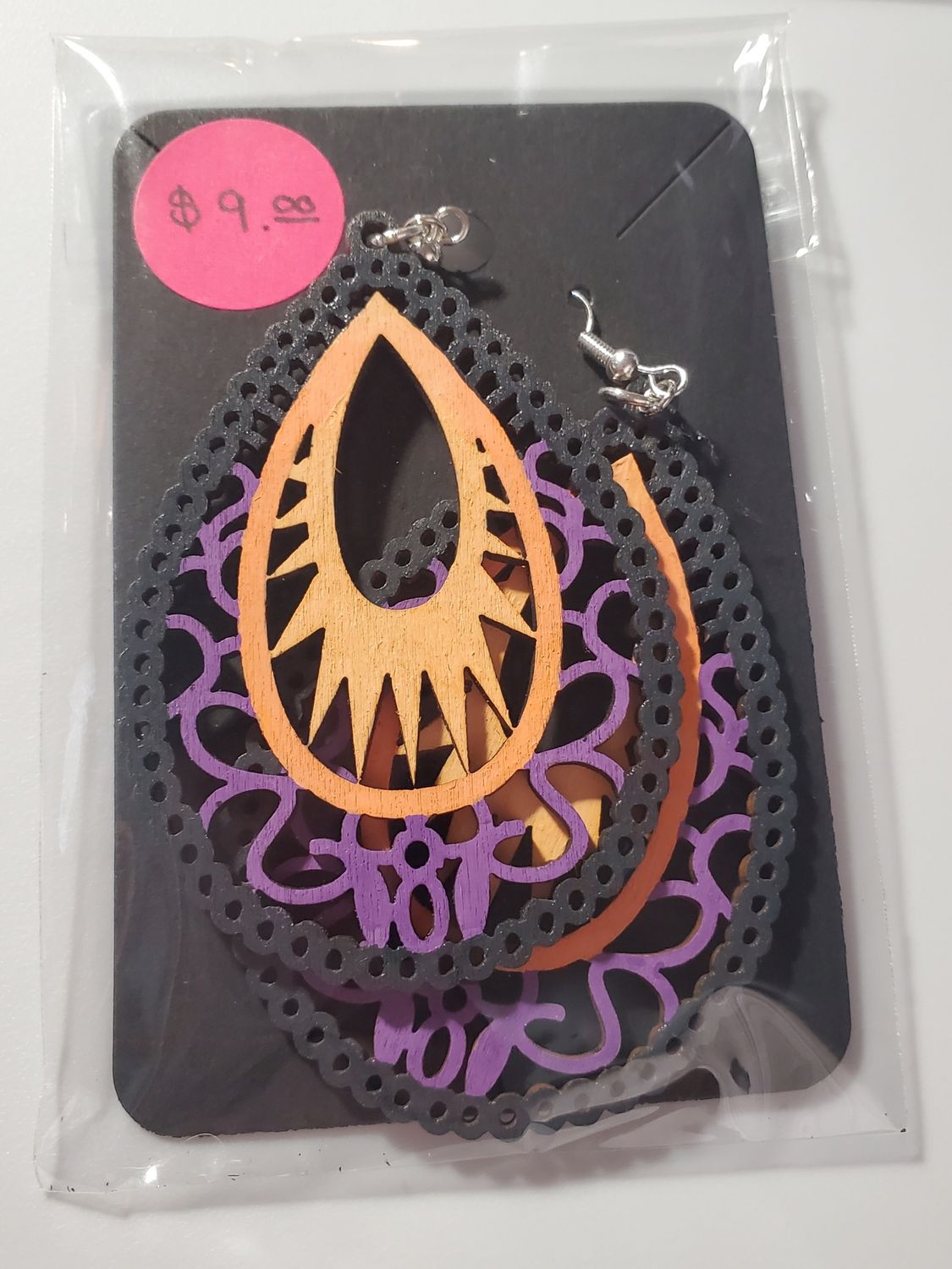 Everyday Spooky Season/Villain Era Vibes Painted Wooden Earrings