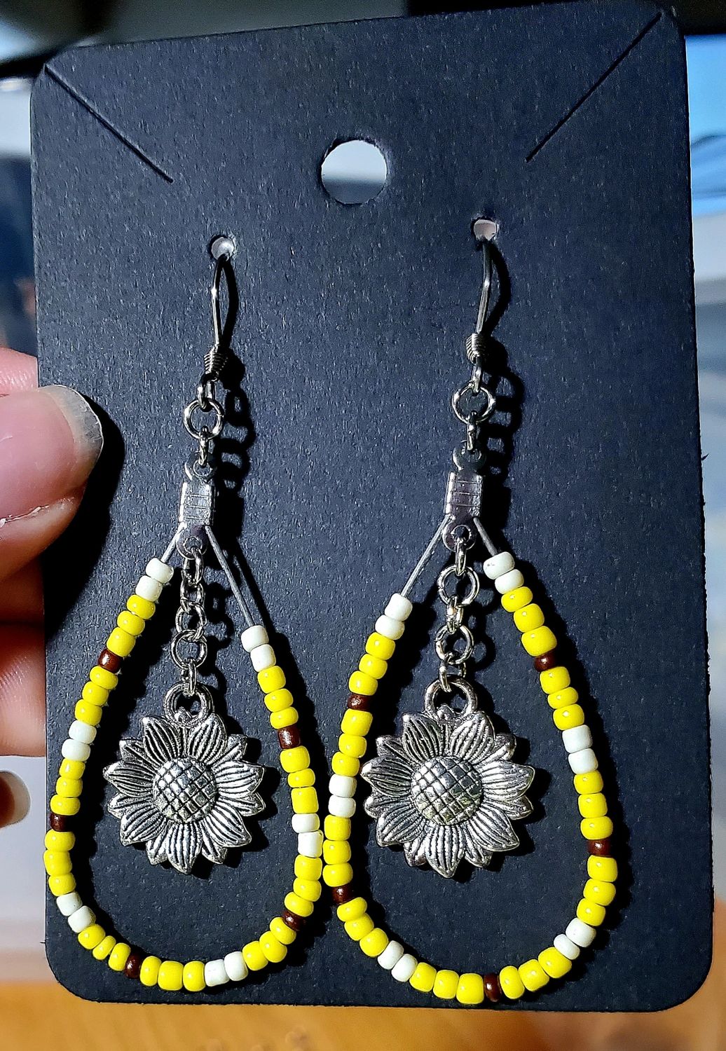 Sunflower Beaded Earrings