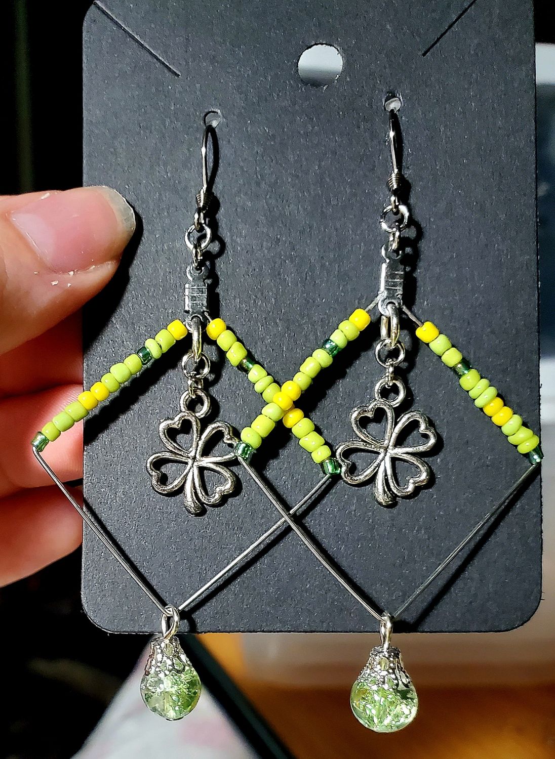 Lucky Double Charm Beaded Earrings
