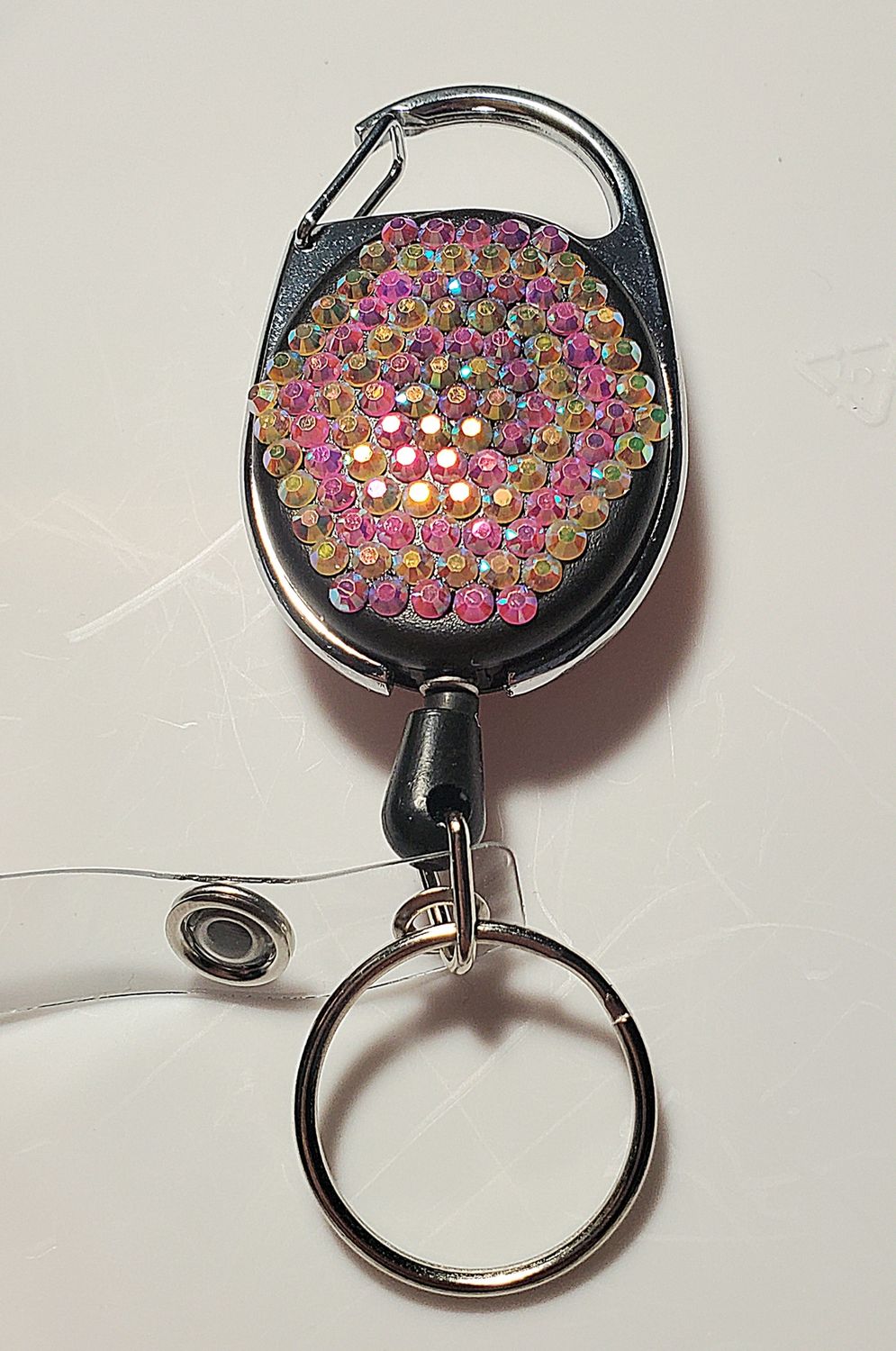 Orange/Pink Hexagon Blingy Badge Reel