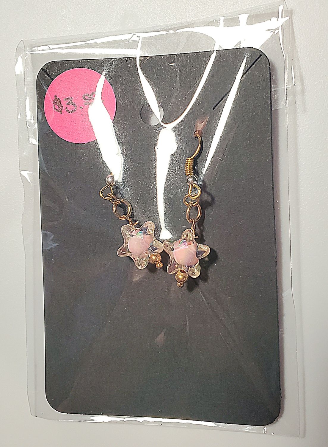 Little Light Pink Bubble Star Earrings