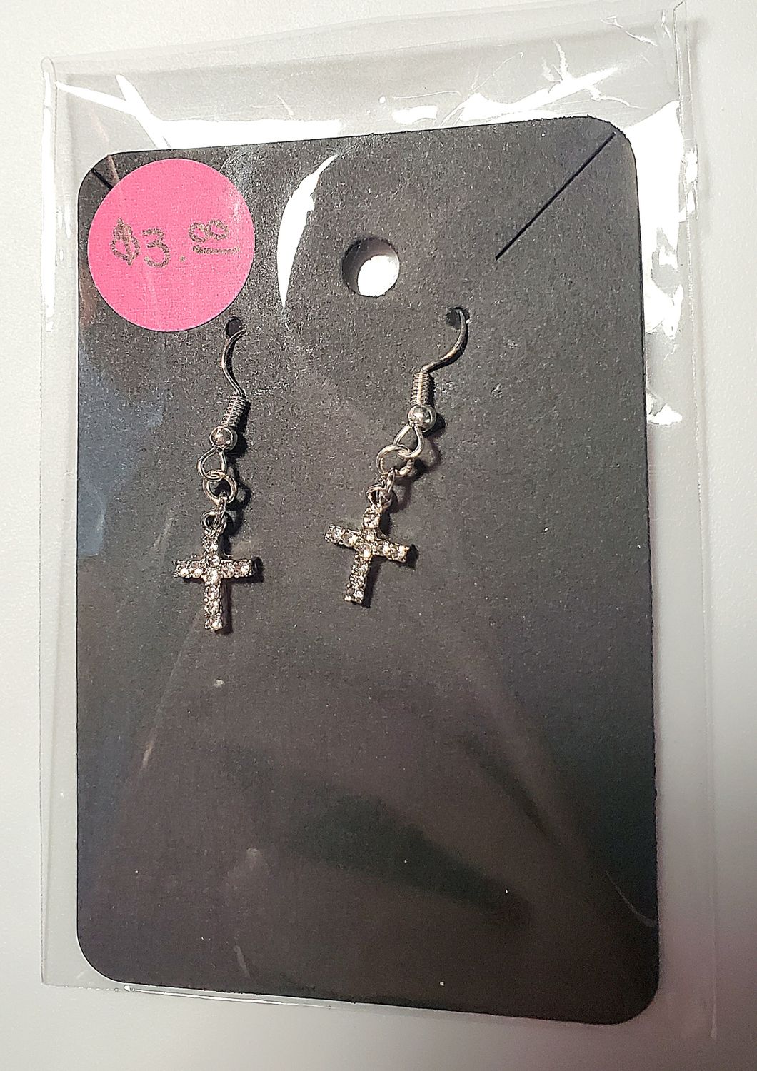 Small Silver Cross Earrings