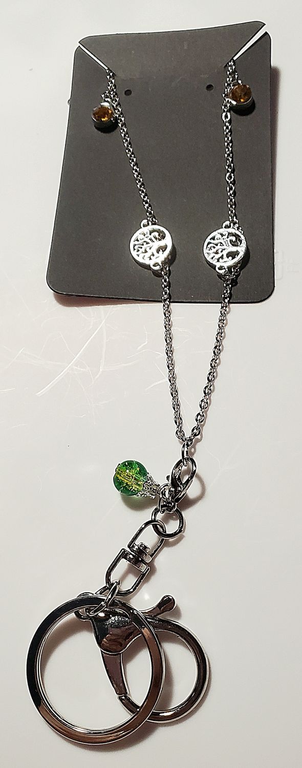 Green/Amber Brown Tree Lanyard