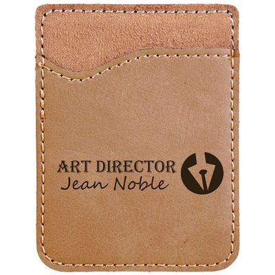 Light Brown Leatherette Phone Wallet