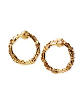 Gold plated brass earrings