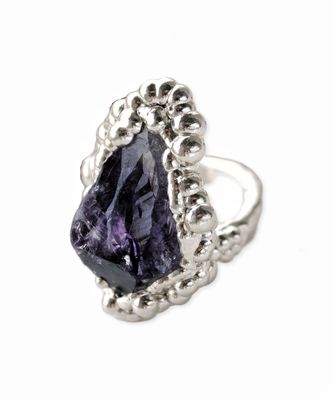 Amethyst Silver ring Size 18 ( 8 ring size US ring )
