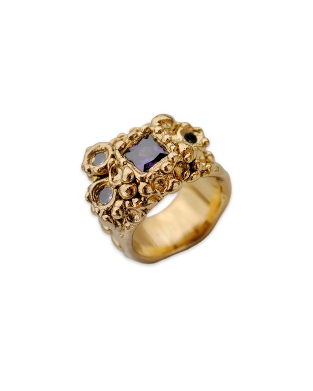 Gold plated Brass ring Size 17.2 ( 7 US ring )