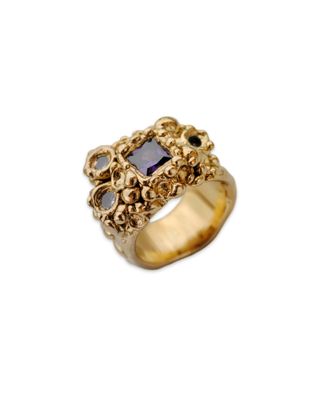 Gold plated Brass ring Size 17.2 ( 7 US ring )
