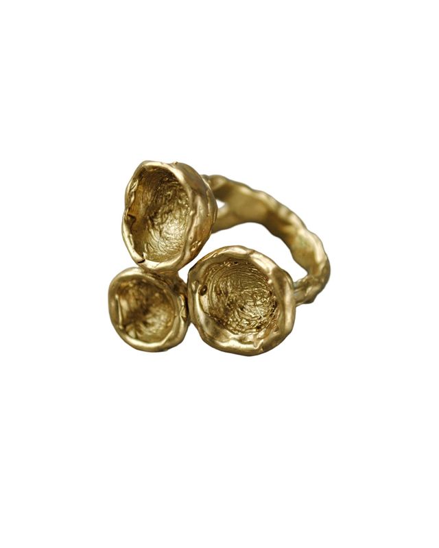 Gold plated Brass ring Size 17.5 ( 7 1/2 US ring )