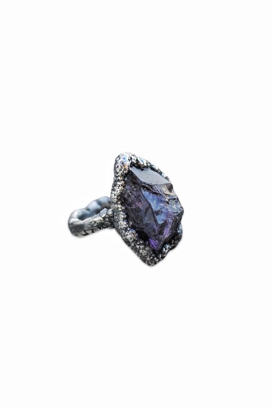 Amethyst Silver ring Size 17.8