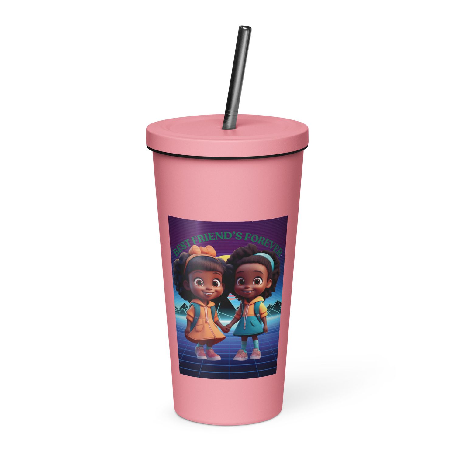 Best  Friend Forever Insulated tumbler with strawa 
